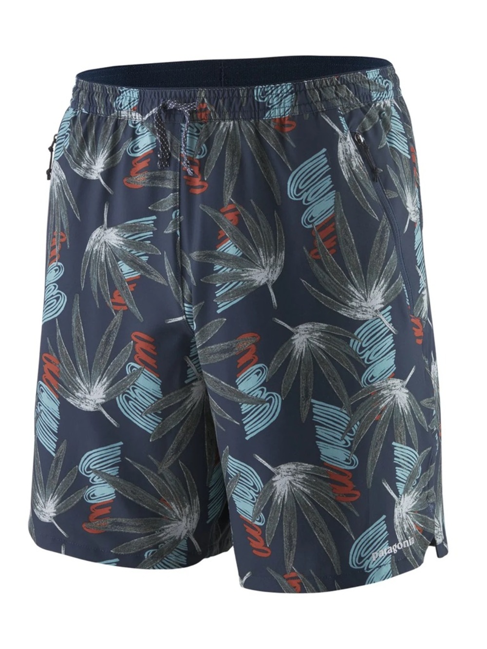 Patagonia Navy Blue Tropical Print Men's Board Shorts